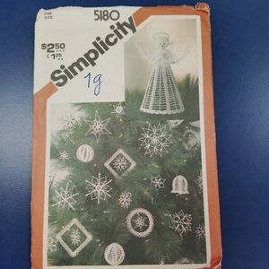 Simplicity Crotchet Pattern 5280 Angel Tree Topper Christmas Ornaments
